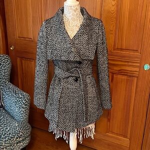 Jessica Simpson Asymmetrical Belted Pea Coat